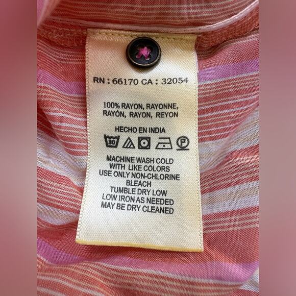 NWOT Anthropologie Visayas Boho Relaxed Striped Wide Leg Jumpsuit Pink Size Lrg - Picture 10 of 15